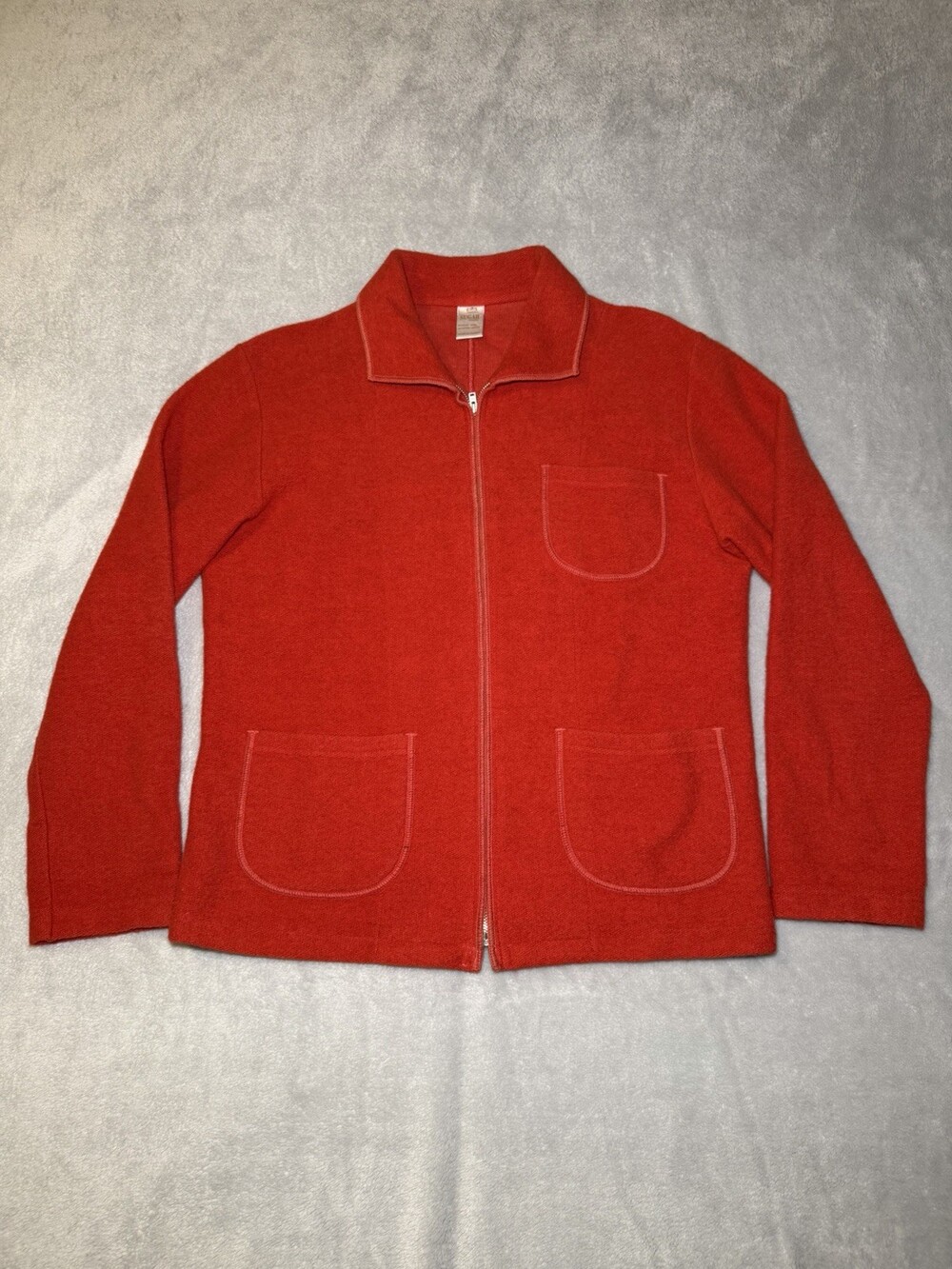 Vintage Sugar Products Red Wool Blend Sweater Womens Size 3 Red Full Zip Cottage